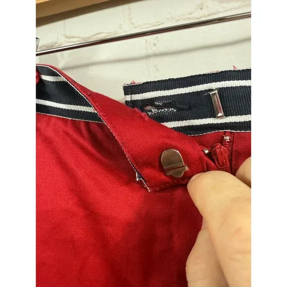 Liz Claiborne Shorts Womens Size 14 Red Nautical High Waisted Preppy Casual - Picture 6 of 8